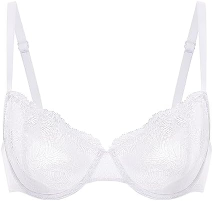 Balconette Plus Size Lace Sexy Bras, White
