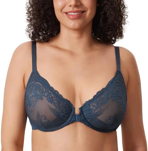 Front Closure Lace Underwire Bras, Sargasso