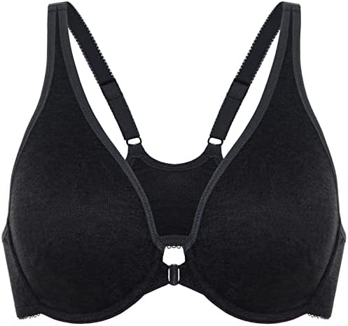 Front Closure Plunge Bras, Dark Heather