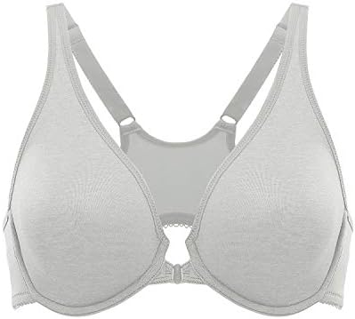 Front Closure Plunge Bras, Gray Heather