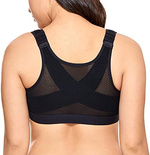 Front Closure Posture Bras, Black