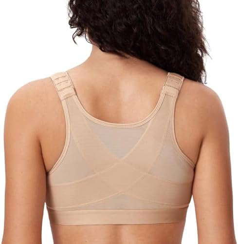 Front Closure Posture Bras, Cashew