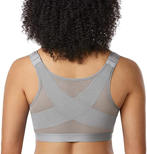 Front Closure Posture Bras, Quantum Grey