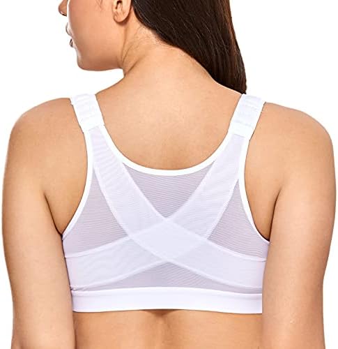 Front Closure Posture Bras, White