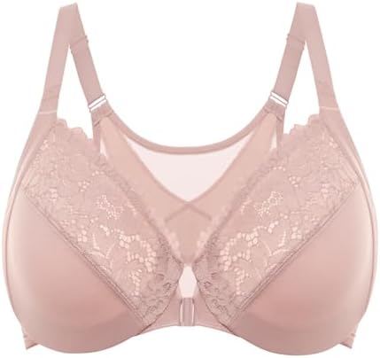 Front Closure Posture Lace Bras, Rose Smoked