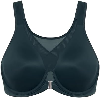 Front Closure Posture Plunge Bras, Forest Dark Green