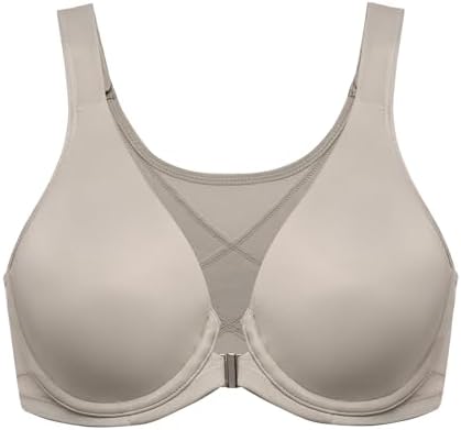 Front Closure Posture Plunge Bras, Light Greenish Gray