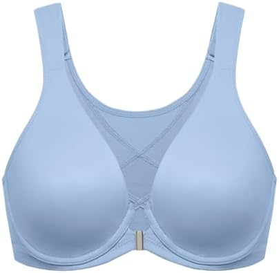 Front Closure Posture Plunge Bras, Moonlight Blue