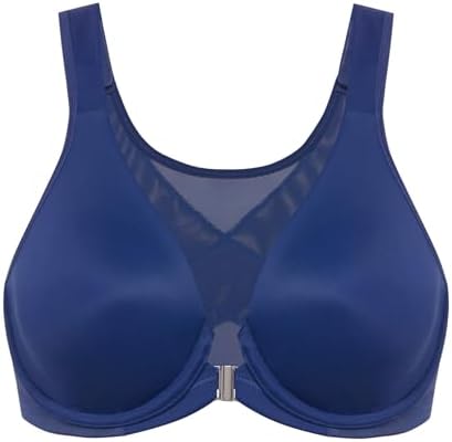 Front Closure Posture Plunge Bras, Nightfall Blue