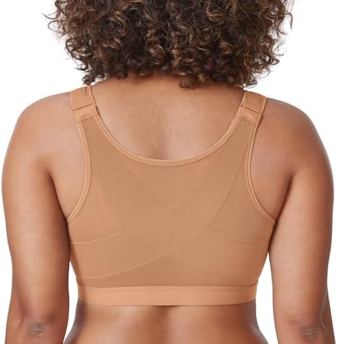 Front Closure Posture Support Bras, Barely Buff
