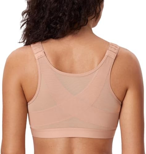 Front Closure Posture Support Bras, Blush Beige