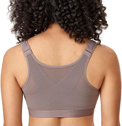 Front Closure Posture Support Bras, Cloud Gray