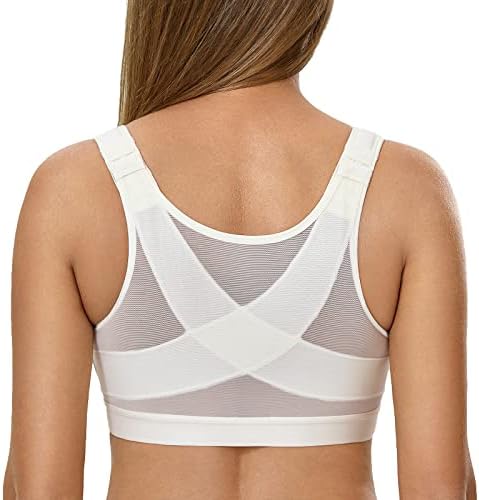 Front Closure Posture Support Bras, Ivory