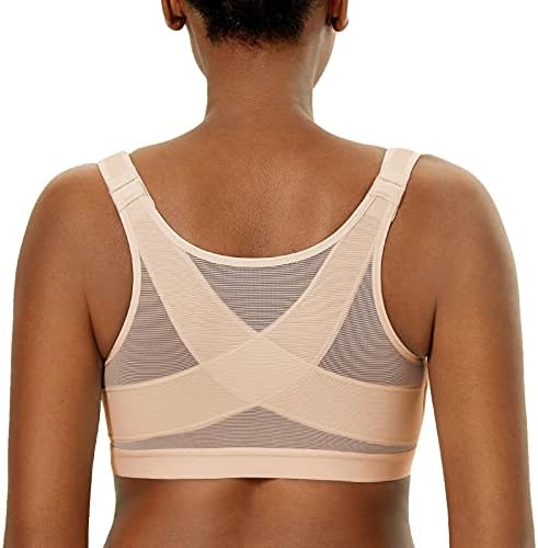 Front Closure Posture Support Bras, Oatmeal Heather