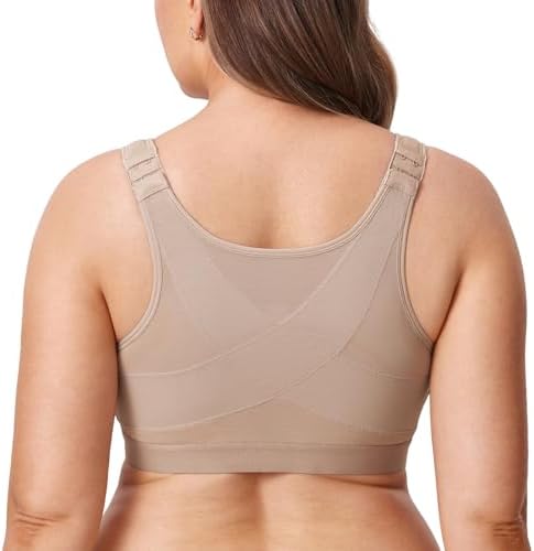 Front Closure Posture Support Bras, Sea Fog