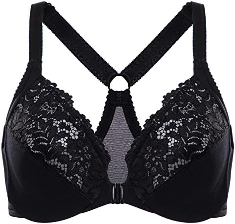 Front Closure Racerback Bras, Black