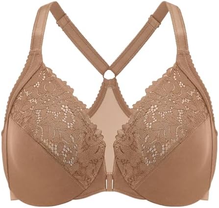 Front Closure Racerback Bras, Gravel Beige