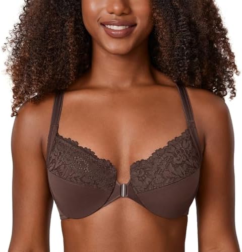 Front Closure Racerback Bras, Hazelnut