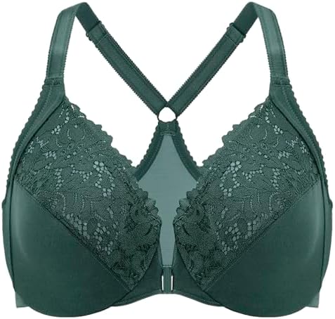 Front Closure Racerback Bras, Midnight Emerald