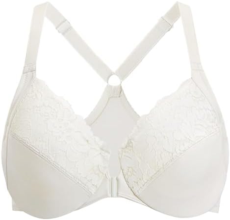 Front Closure Racerback Bras, Milky White