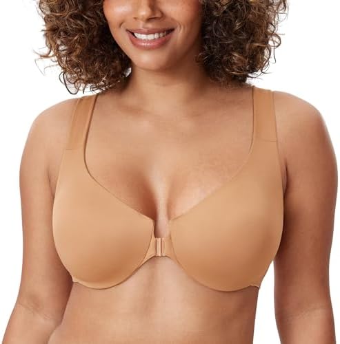 Front Closure Racerback Bras Plus Size Underwire, Glow