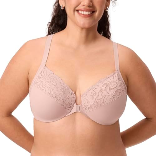 Front Closure Racerback Bras, Rose Smoked