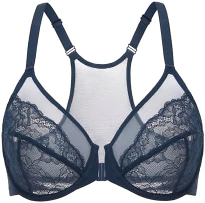 Front Closure Racerback Lace Bras, Sargasso