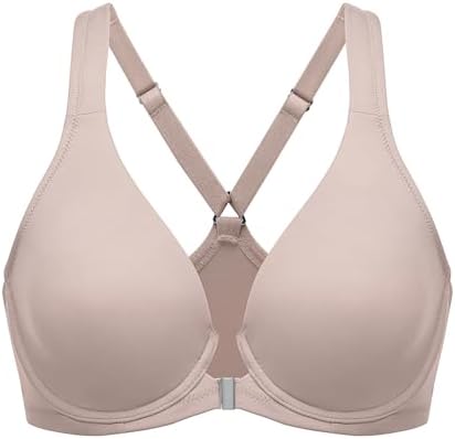 Front Closure Racerback Plus Size Bra, Sea Fog