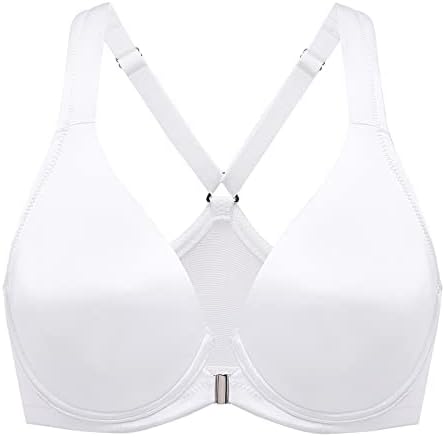 Front Closure Racerback Seamless Bras, White