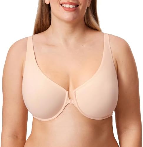 Front Closure Seamless Bras, Apricot Pink