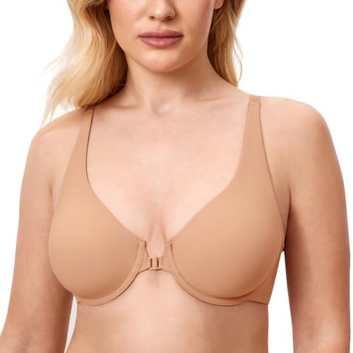 Front Closure Seamless Bras, Barely Buff