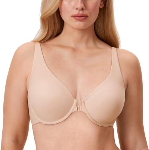 Front Closure Seamless Bras, Beige