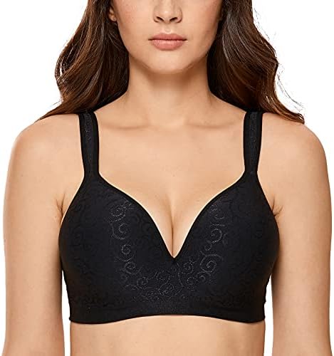 Full Coverage Lightly Padded Support Wireless Bra, Black