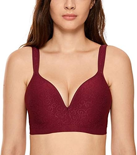 Full Coverage Lightly Padded Support Wireless Bra, Cerise