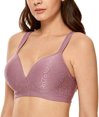 Full Coverage Lightly Padded Support Wireless Bra, Mulberry Pink