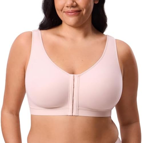 Inbarely Lift Front Closure Wireless Bras, Gentle Rose