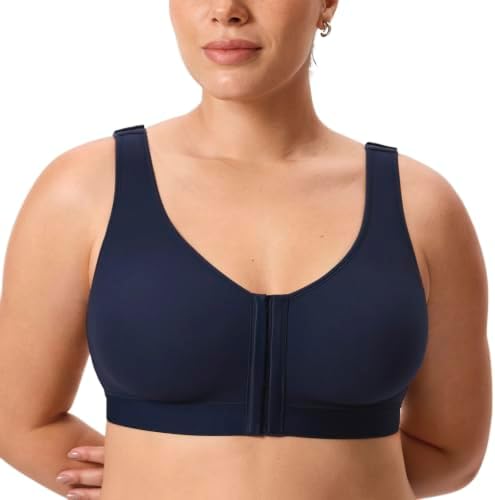 Inbarely Lift Front Closure Wireless Bras, Deep Ocean Blue