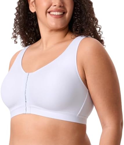 Inbarely Lift Front Closure Wireless Bras, White