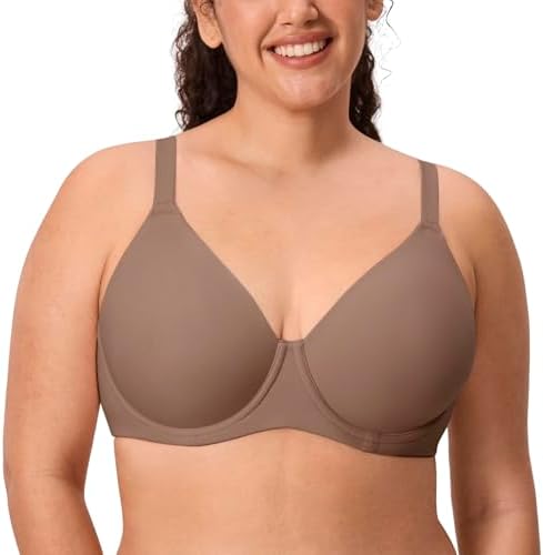 Inbarely Lift Full Coverage Back Smooth Bras, Brown Purple