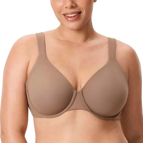 Inbarely Lift Full Coverage Plus Size Bras, Brown Purple