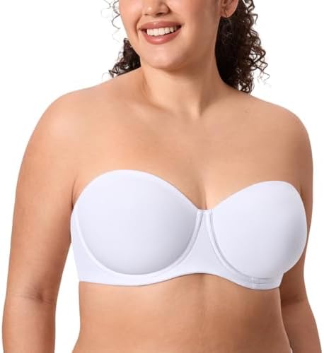 Inbarely Lift Unlined Plus Size Strapless Bra, White