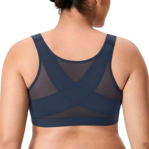 Inbarely Plus Front Closure Posture Bras, Sargasso