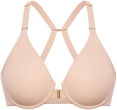 Inbarely Plus Front Closure Raceback Bras, Beige