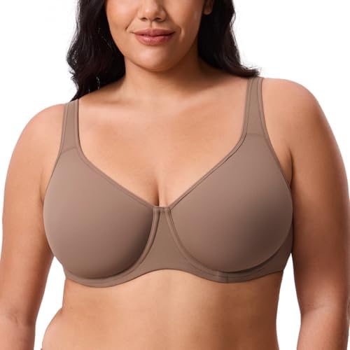 Inbarely Plus Full Coverage Bras, Brown Purple