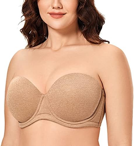 Lightly Padded Plus Size Strapless Bras, Chanterelle