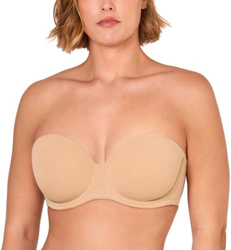 Lightly Padded Plus Size Strapless Bras, Taupe Tan