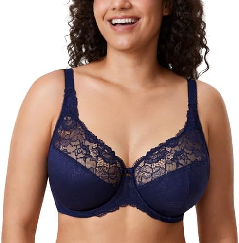 Minimizer Full Coverage Lace Bras, Blueberry