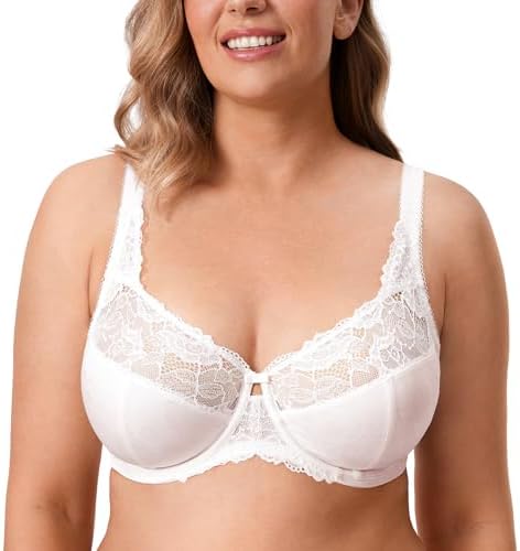 Minimizer Full Coverage Lace Bras, Coconut White