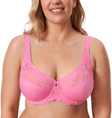 Minimizer Full Coverage Lace Bras, Crabapple Pink