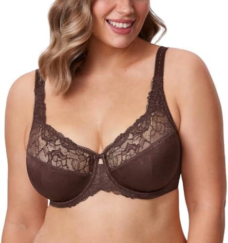 Minimizer Full Coverage Lace Bras, Hazelnut